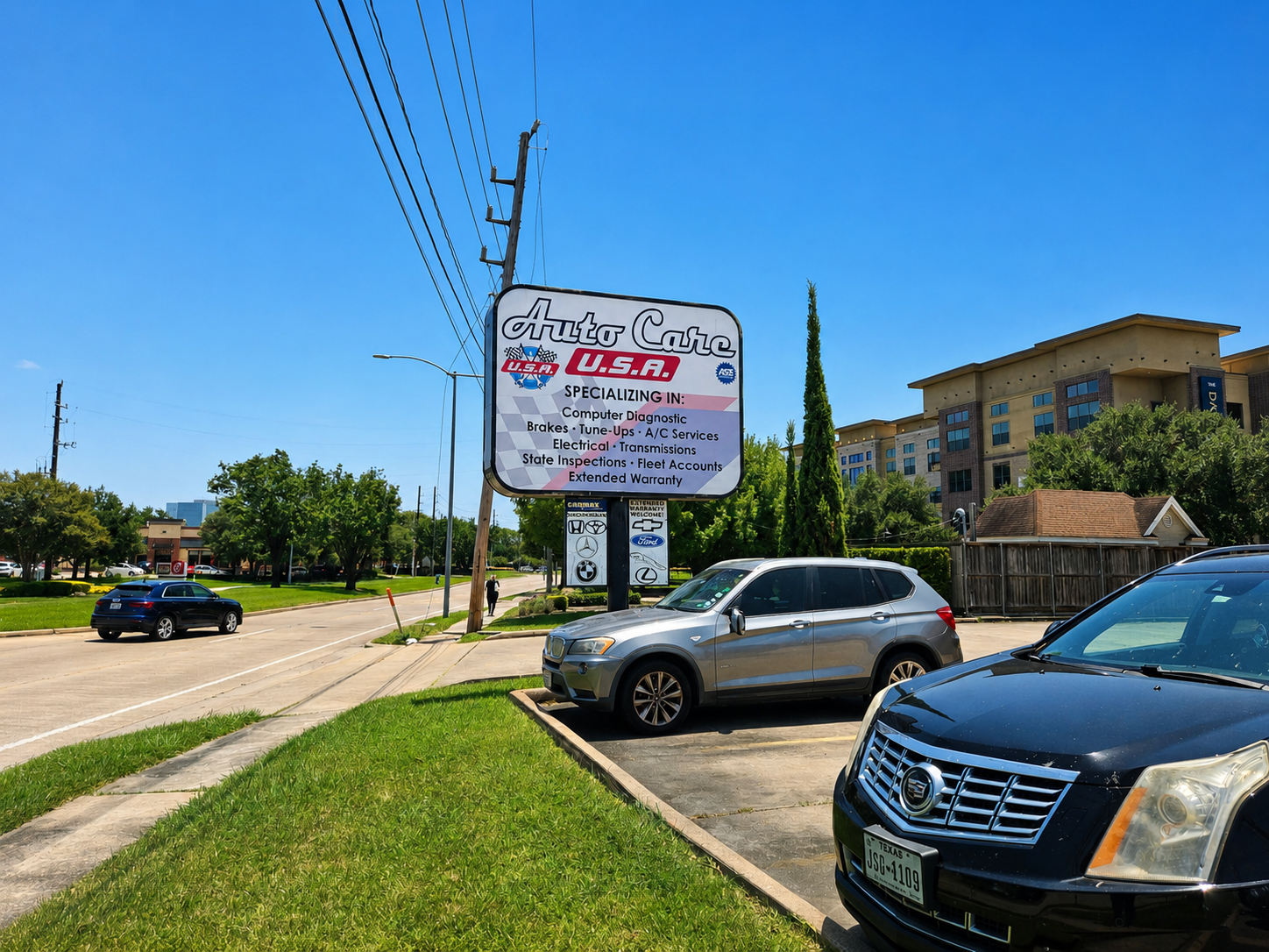 Auto Care USA Briar Forest roadside sign in West Houston, TX