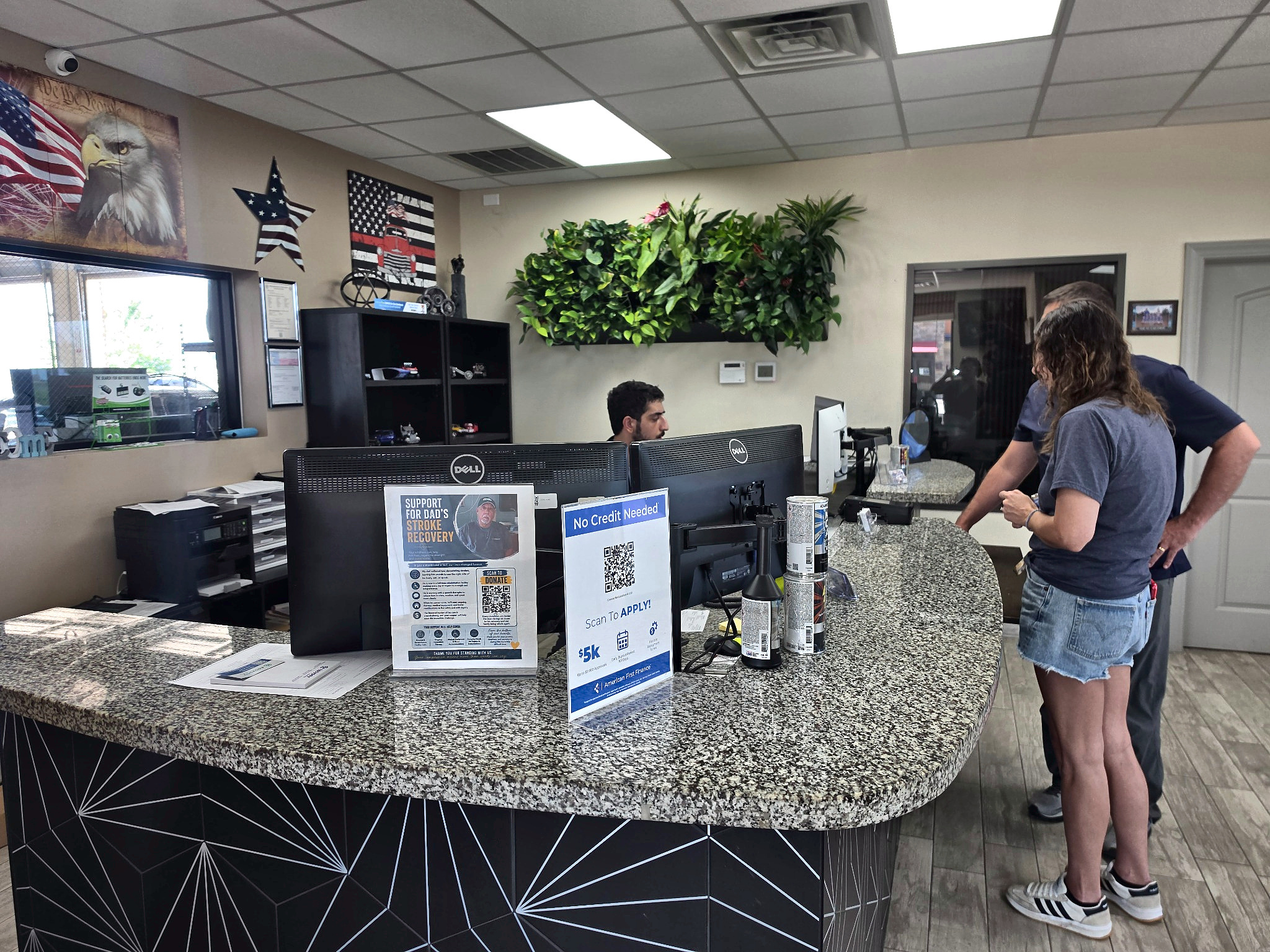Service counter and front desk at Auto Care USA in Katy, TX